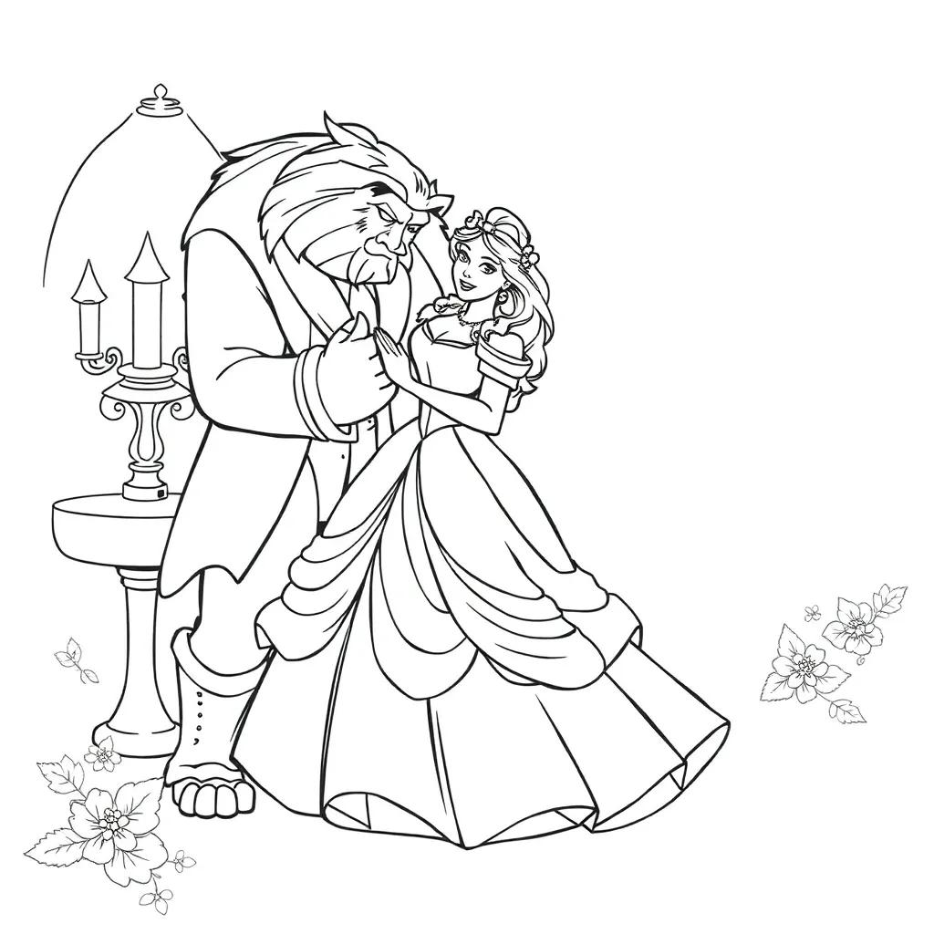 Beauty And The Beast Belle Coloring Pages
