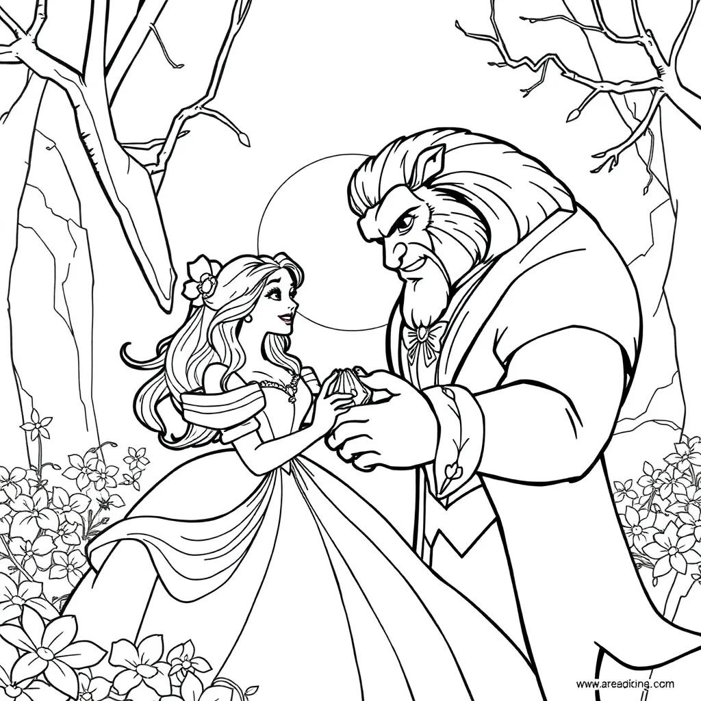 Beauty And The Beast Coloring Pages Free