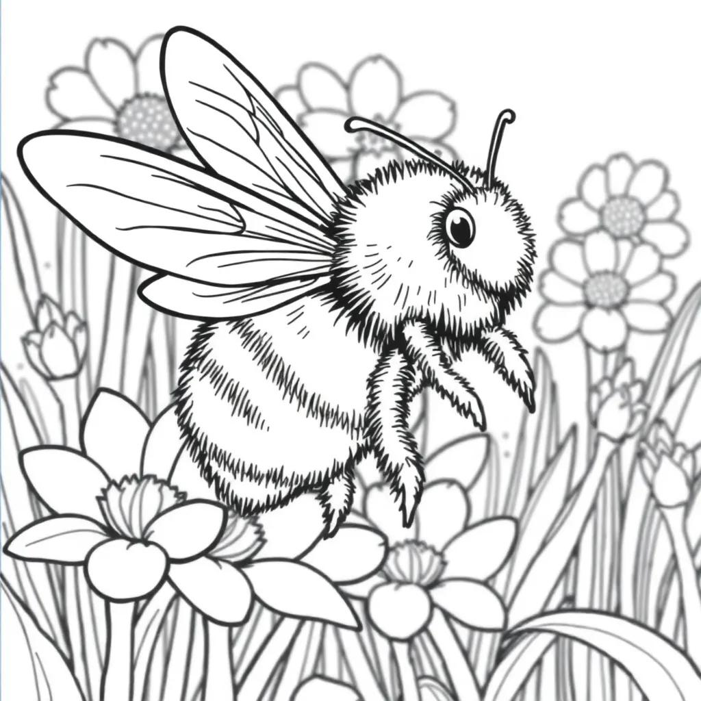 Bee Coloring Page Printable