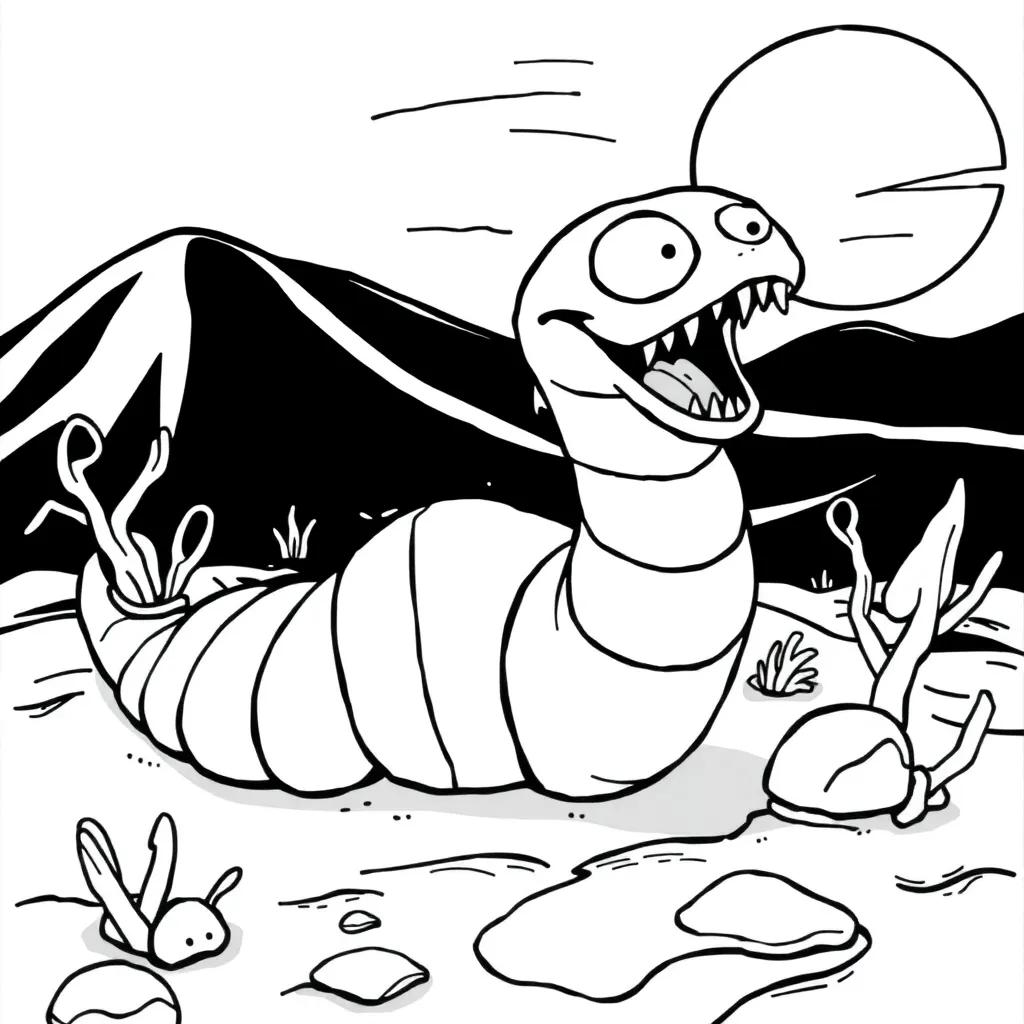 Beetlejuice Sandworm Coloring Page