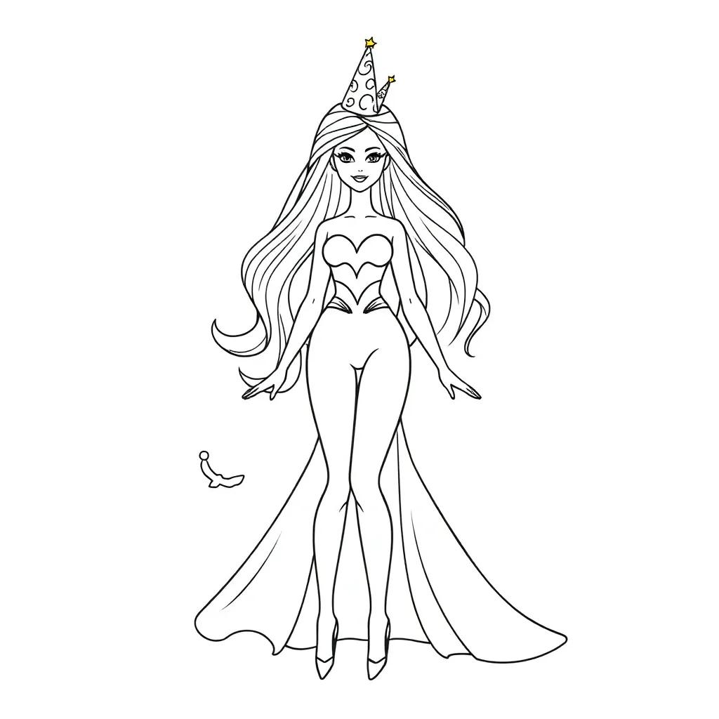 Birthday Barbie Coloring Pages