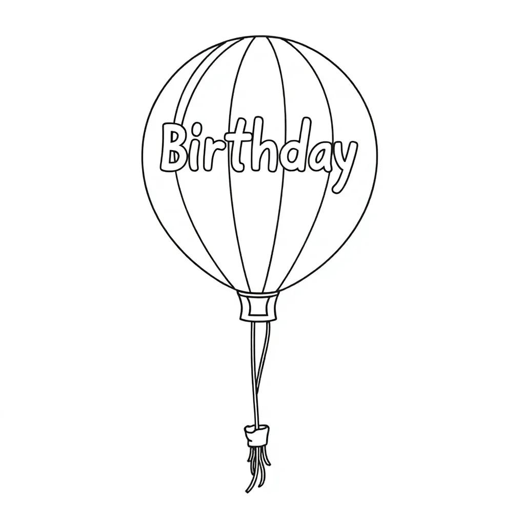 Birthday Balloon Coloring Page