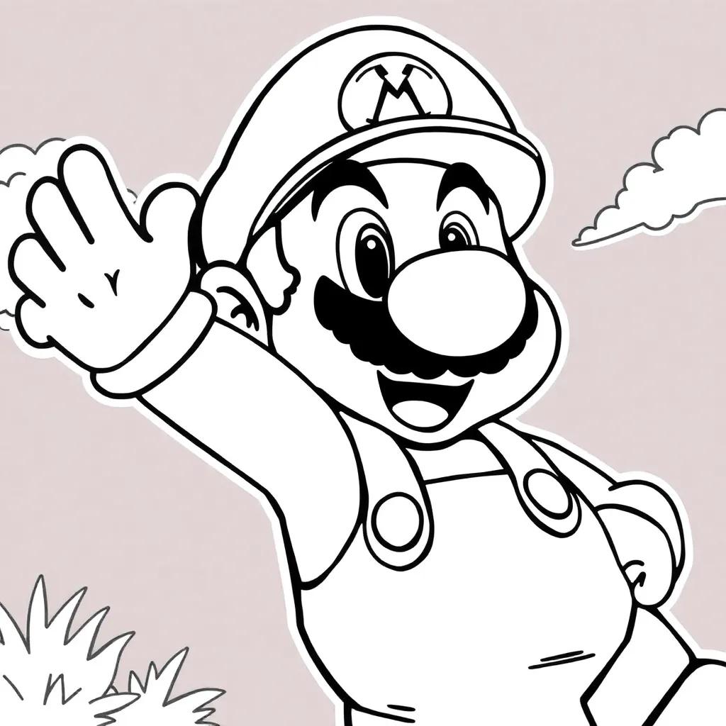 8 Bit Mario Coloring Pages