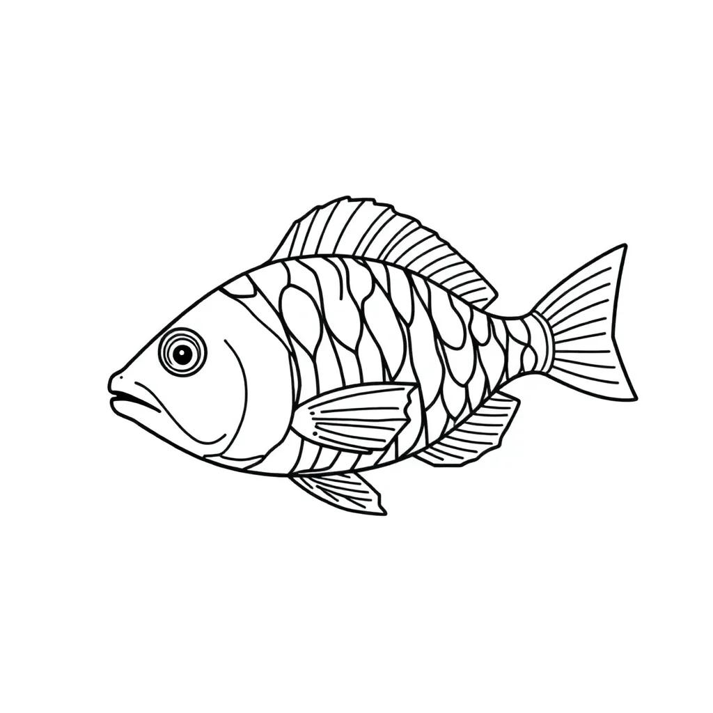 Black And White Fish Coloring Pages