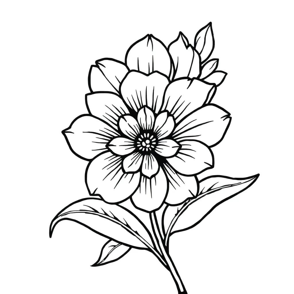 Black And White Flower Coloring Page