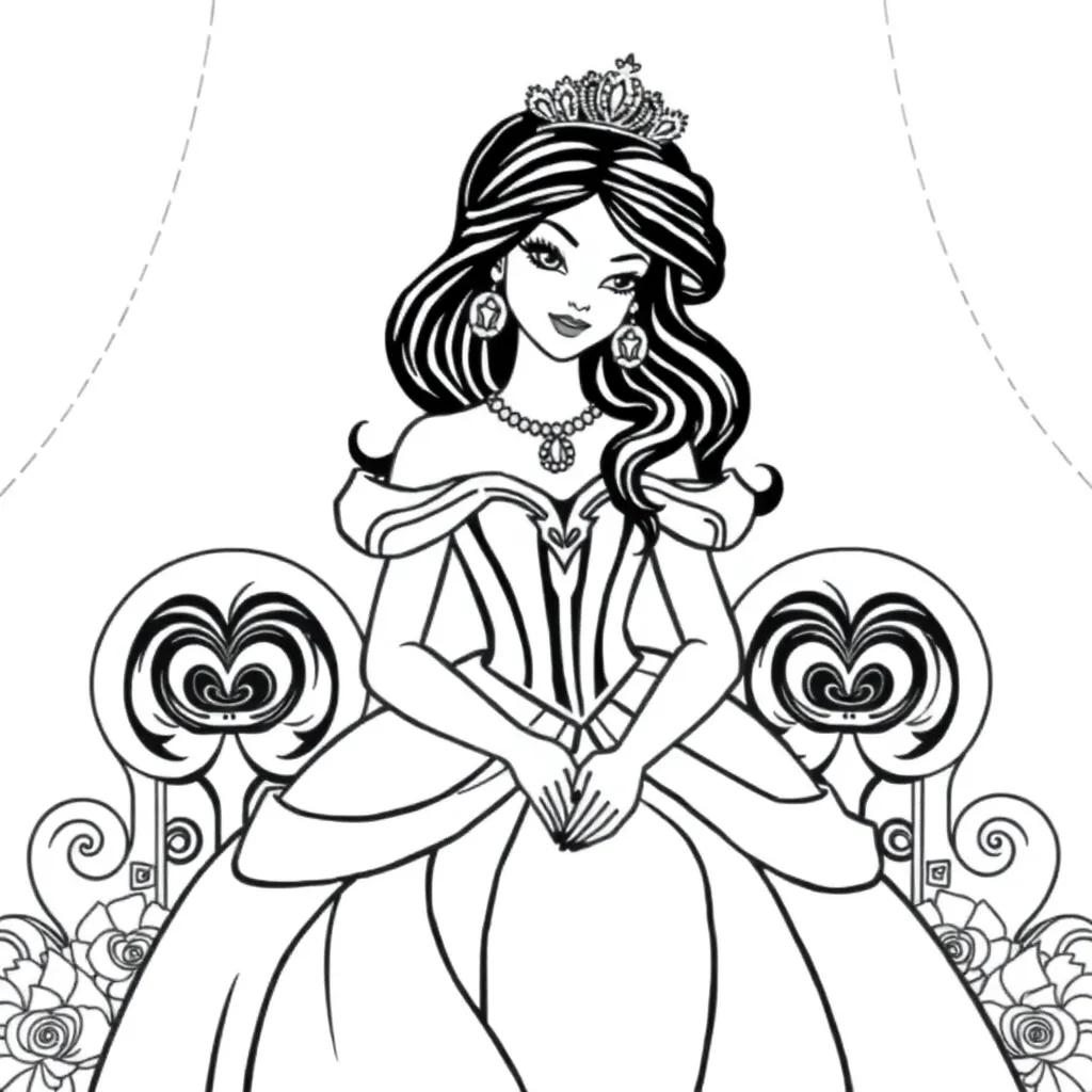 Black Princess Coloring Pages