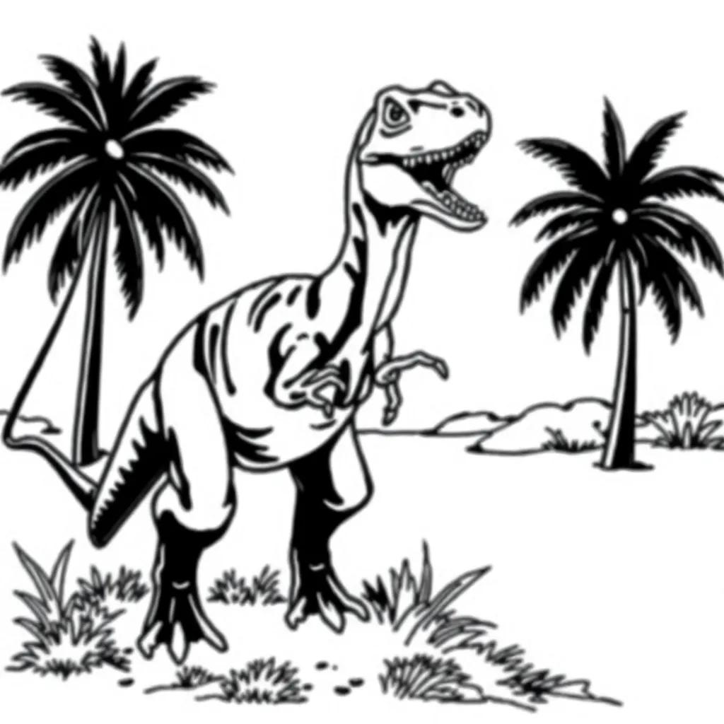 Blue Velociraptor Coloring Page