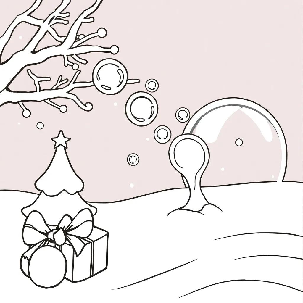 Bubble Skincare Coloring Pages Christmas
