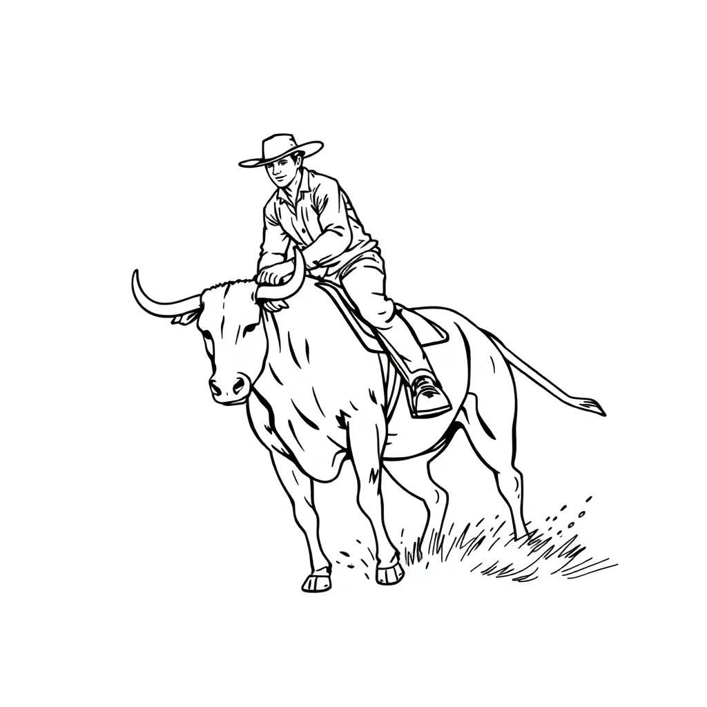 Bull Riding Color Pages