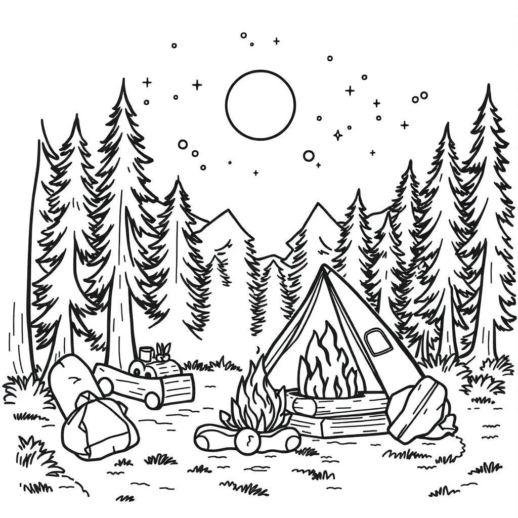 Camping Coloring Pages For Adults