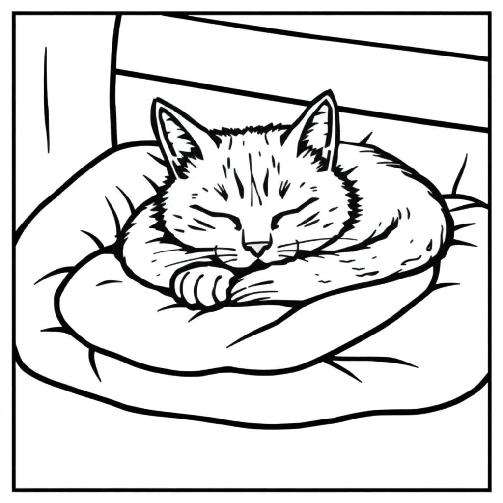 Cat Nap Coloring Pages