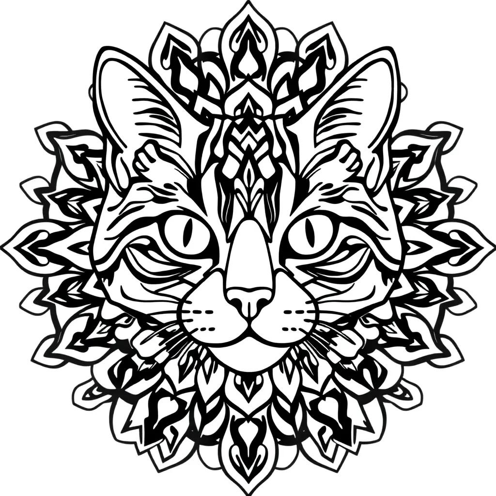 Cat Mandala Coloring Pages
