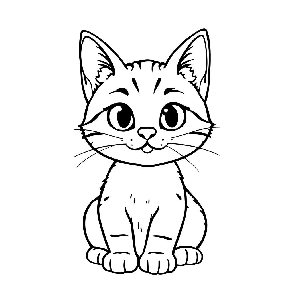 Cat Cartoon Coloring Pages