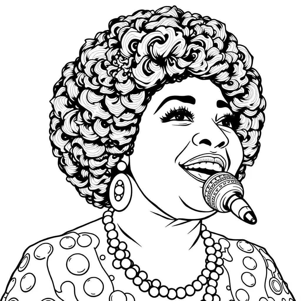 Celia Cruz Coloring Page