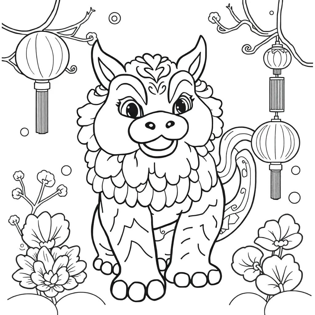 Chinese New Year Coloring Pages 2025