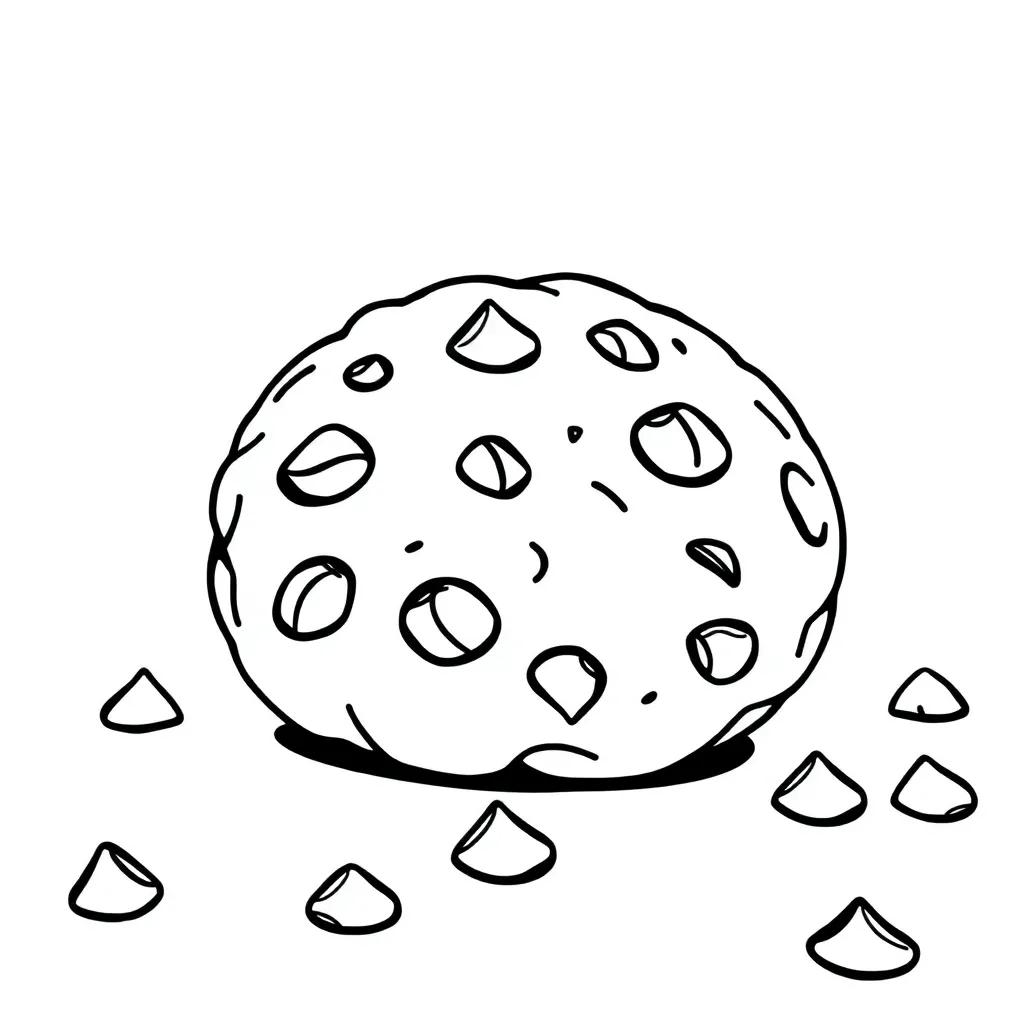 Chocolate Chip Cookie Coloring Page
