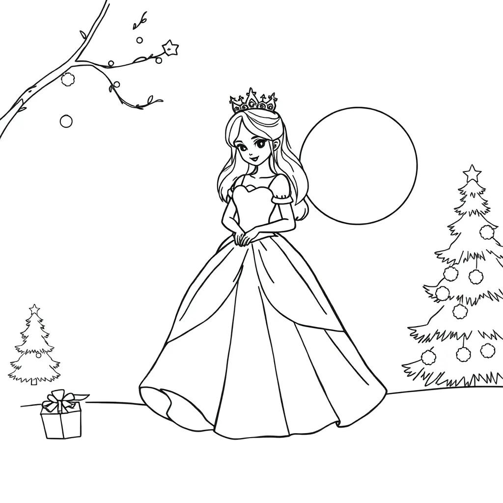 Christmas Coloring Pages Princess