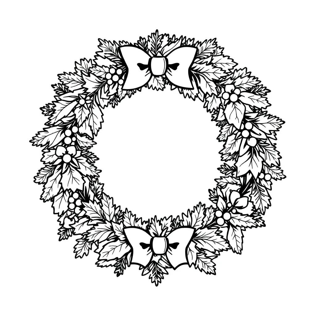Christmas Wreaths Coloring Pages