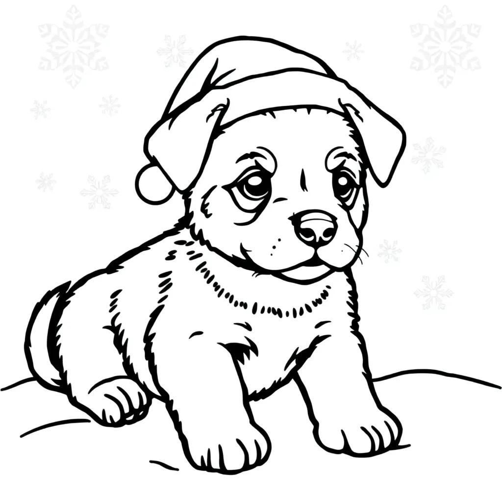 Christmas Coloring Pages Puppies