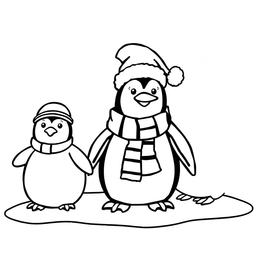 Christmas Penguin Coloring Pages