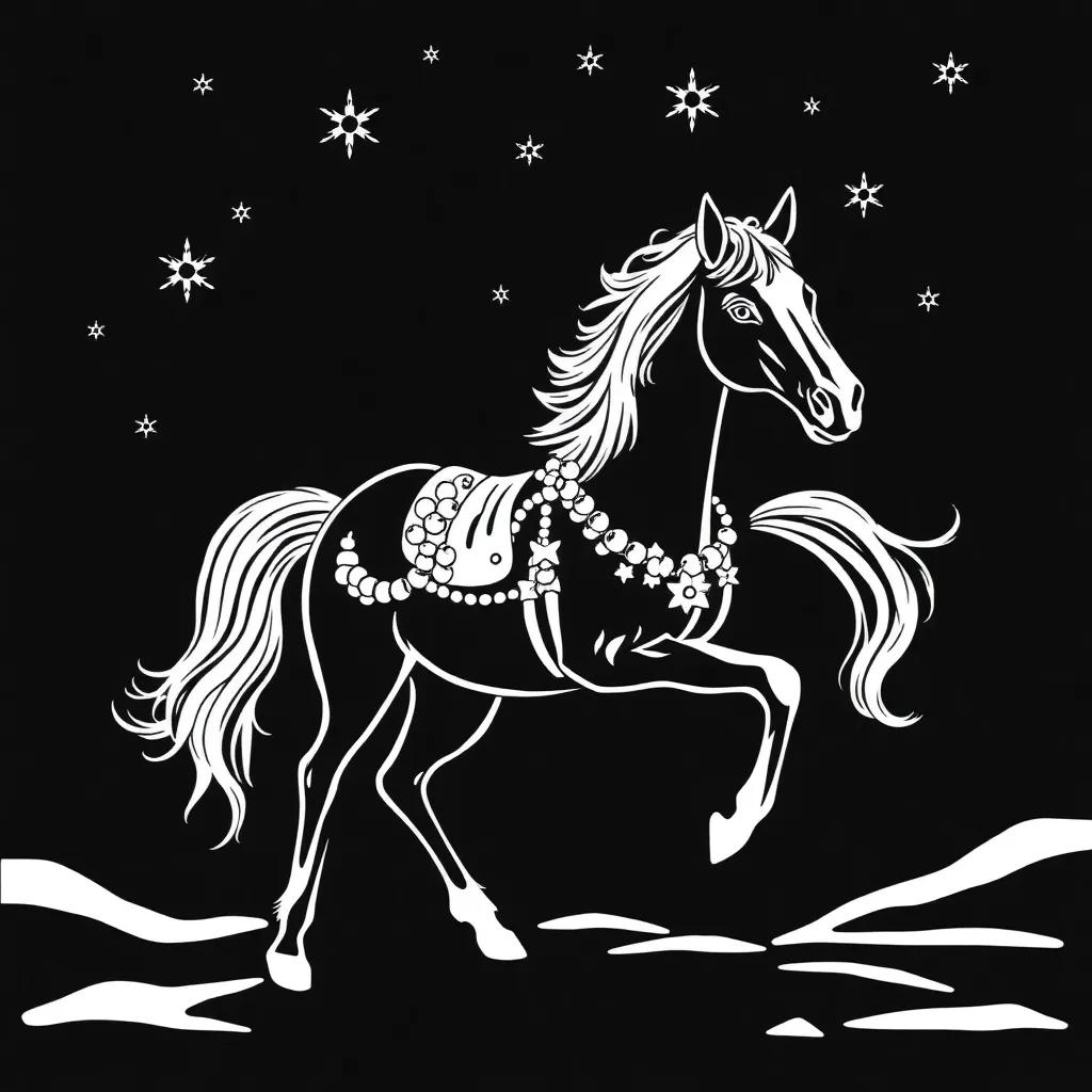 Christmas Coloring Pages Horse