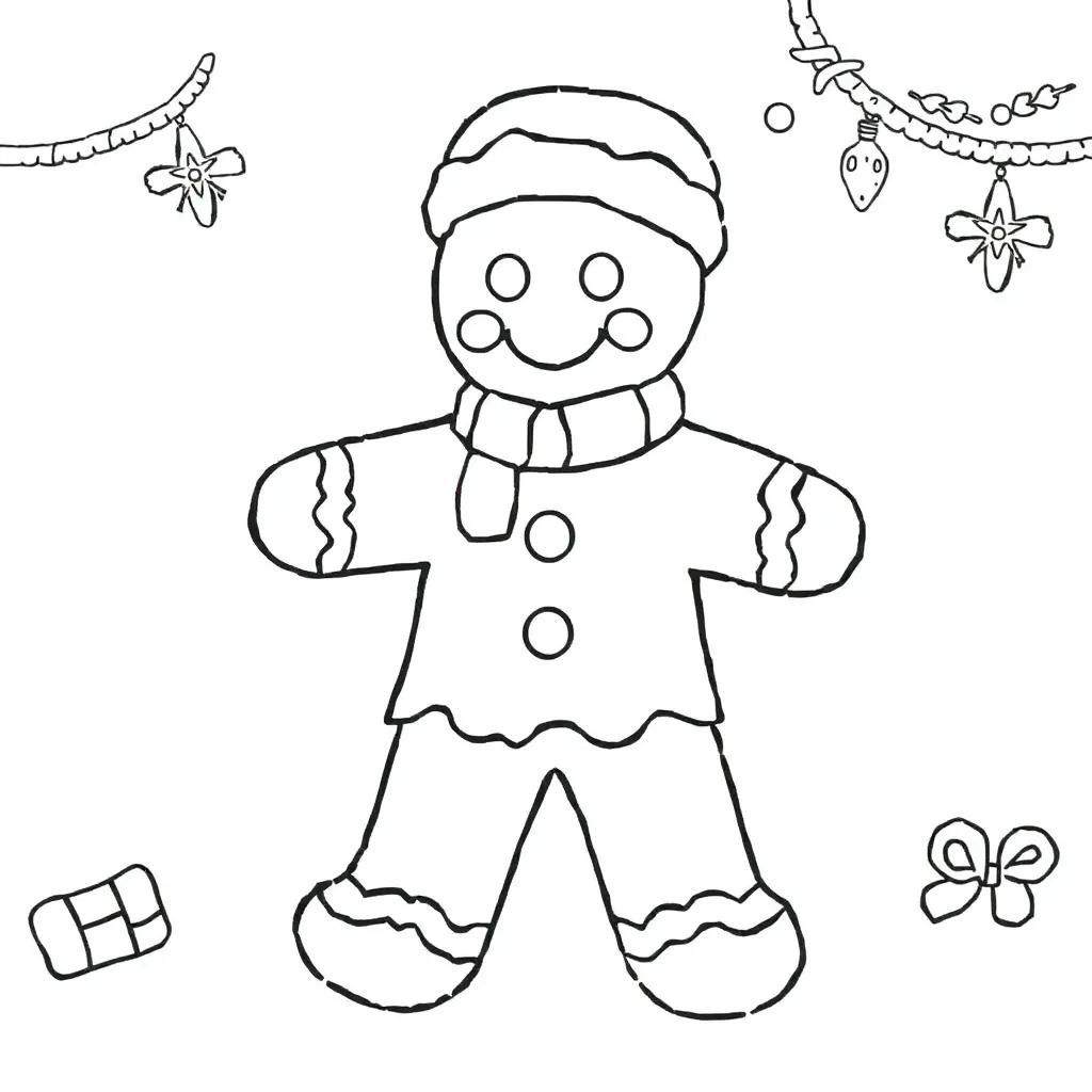 Christmas Gingerbread Man Coloring Page