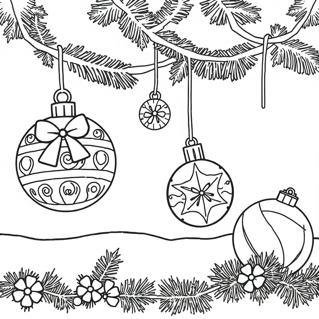 Christmas Ornaments Color Page