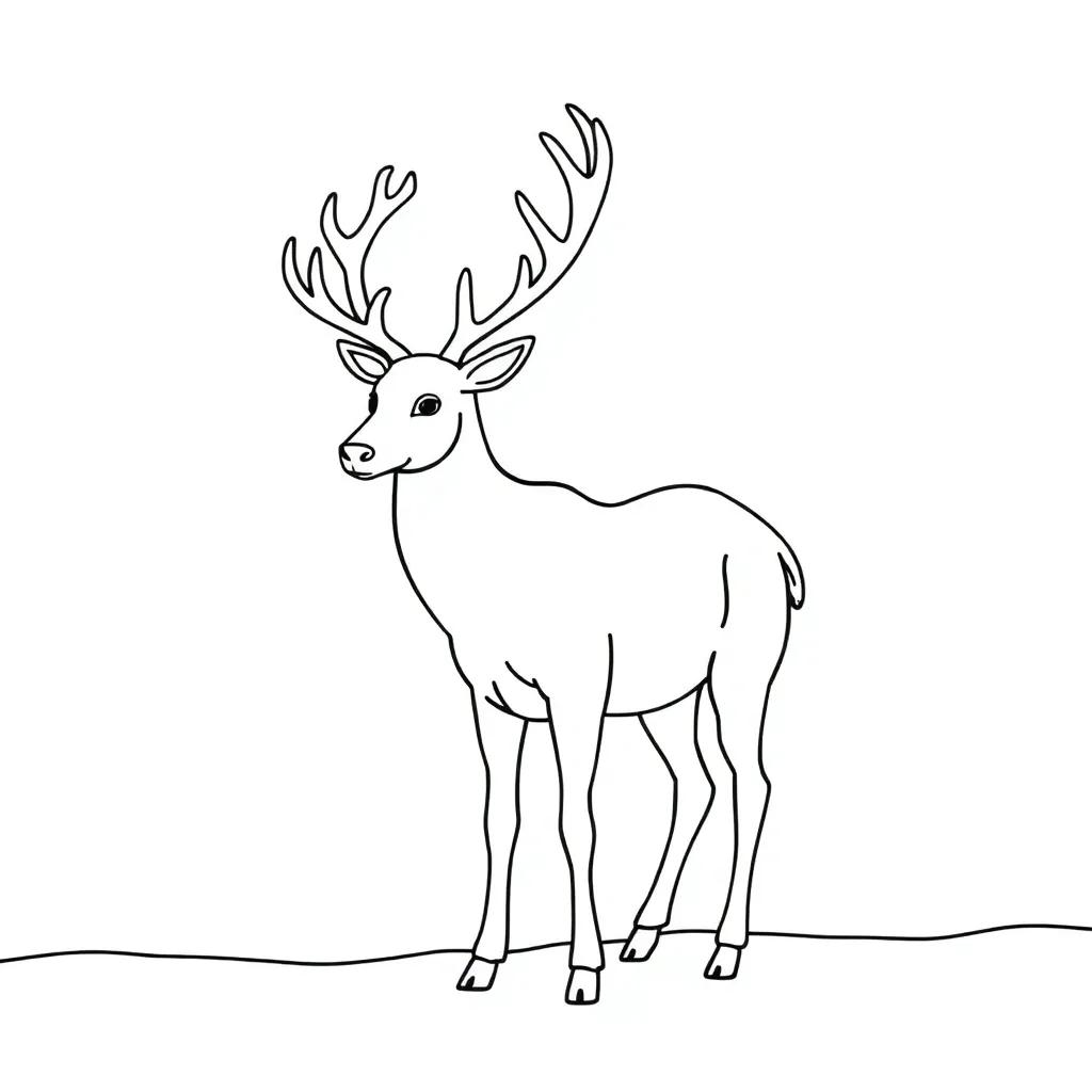 Christmas Reindeer Coloring Page