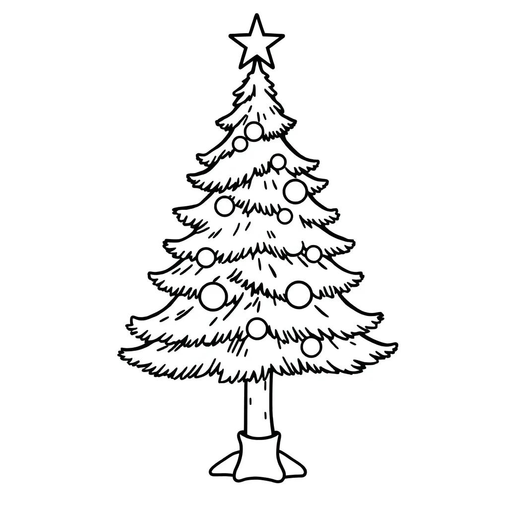 Christmas Tree Coloring Page Easy