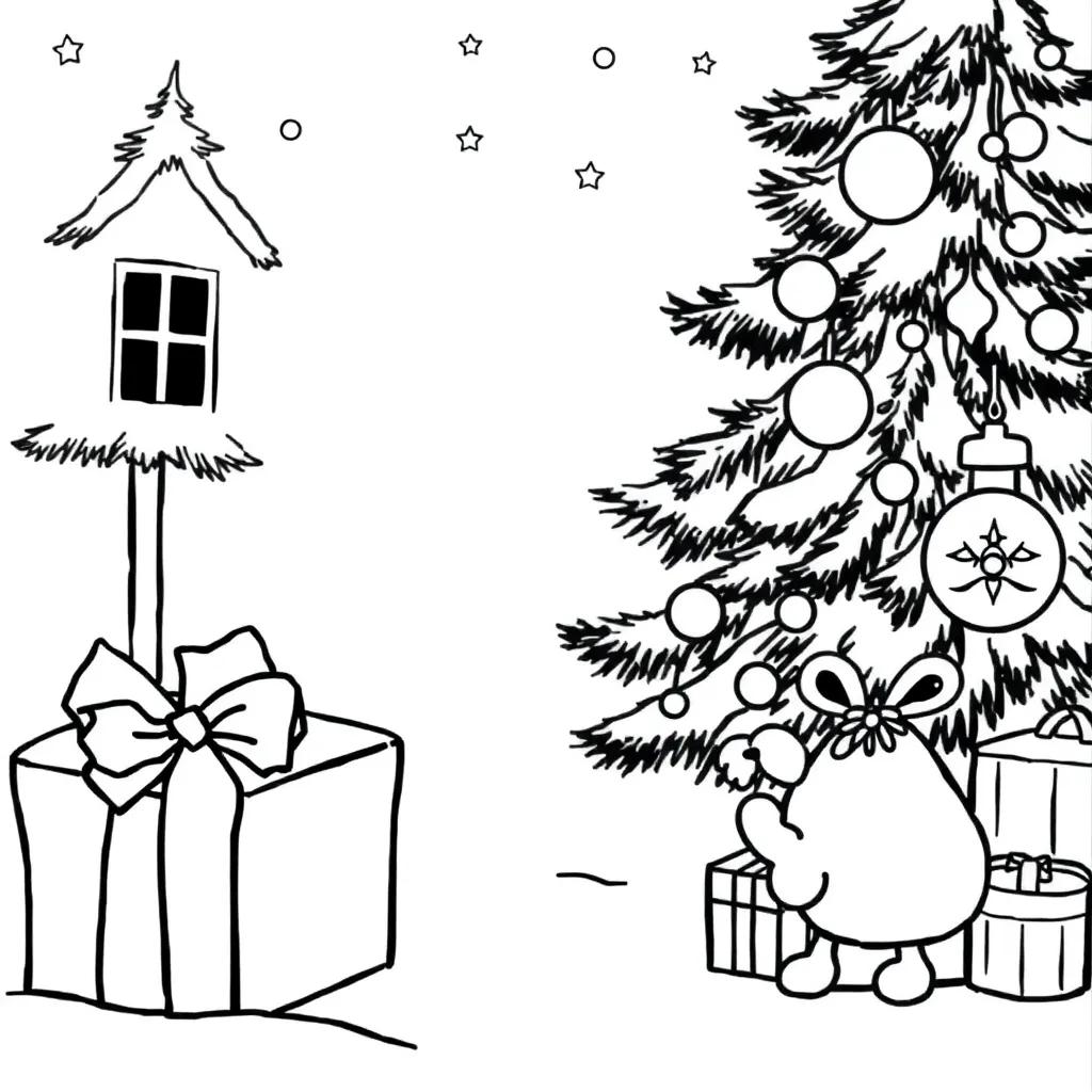 Christmas Clipart Coloring Pages