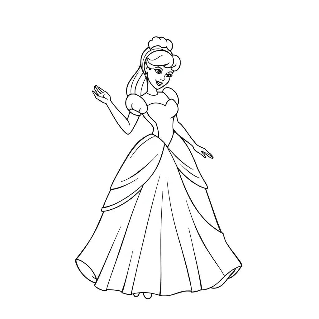 Cinderella Coloring Page Printable