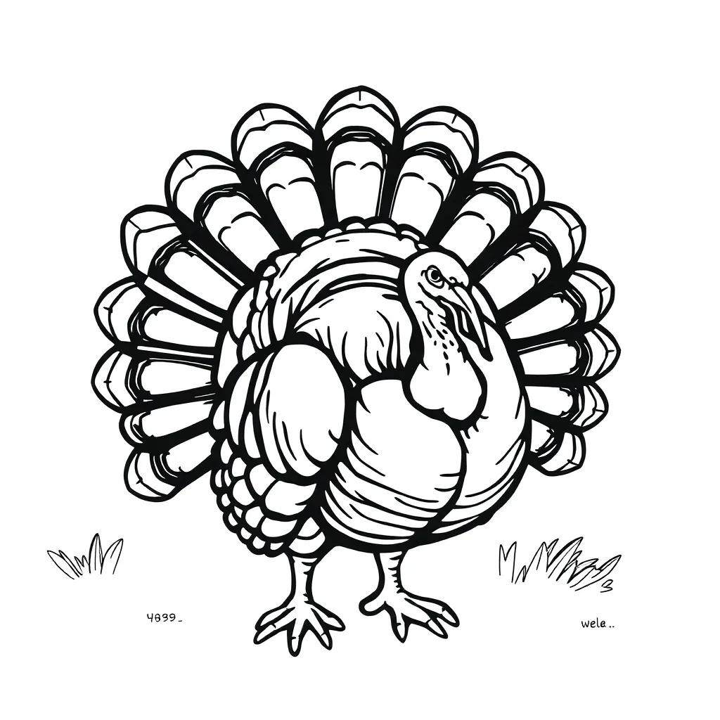Color Pages Turkeys Printable