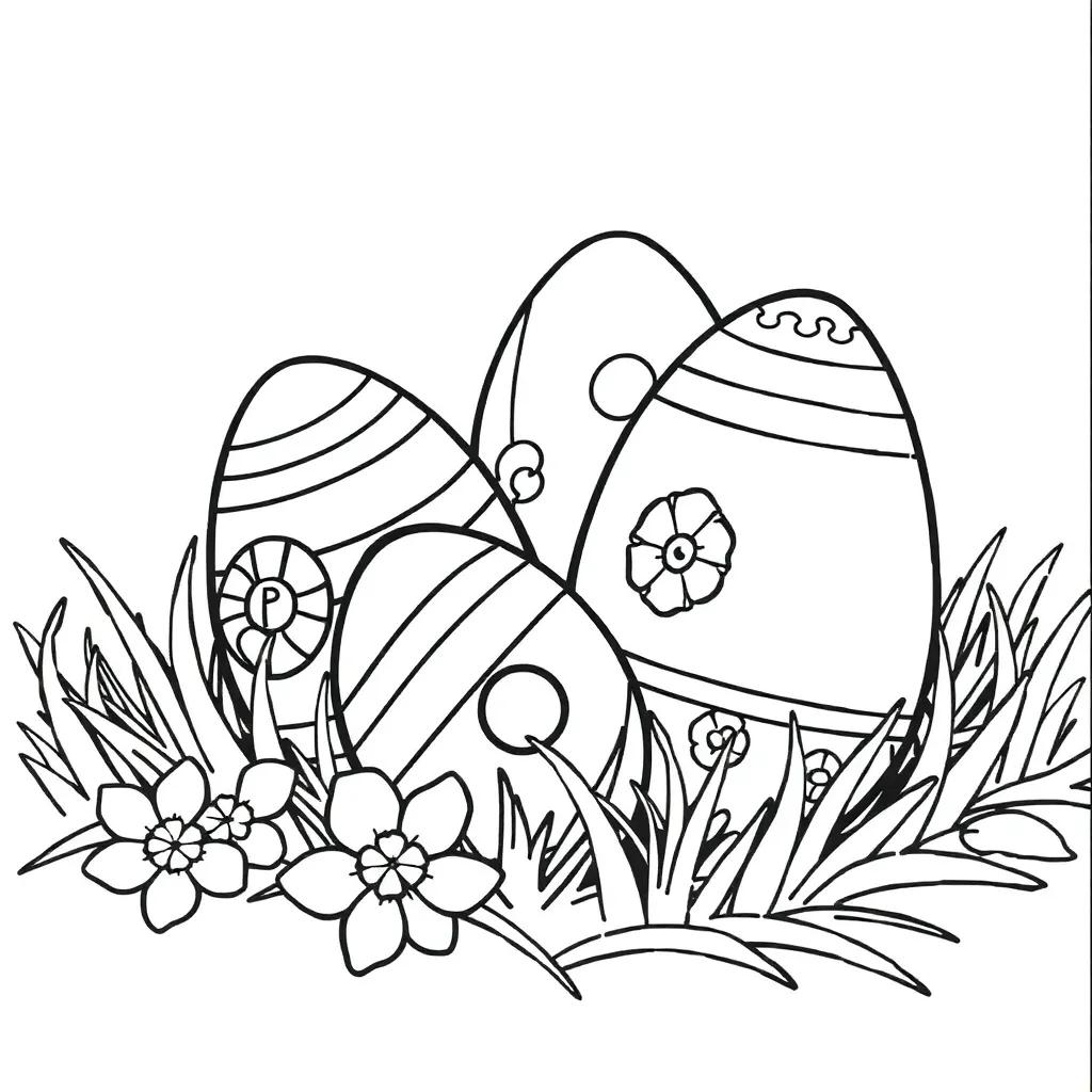 Color Pages Easter Eggs