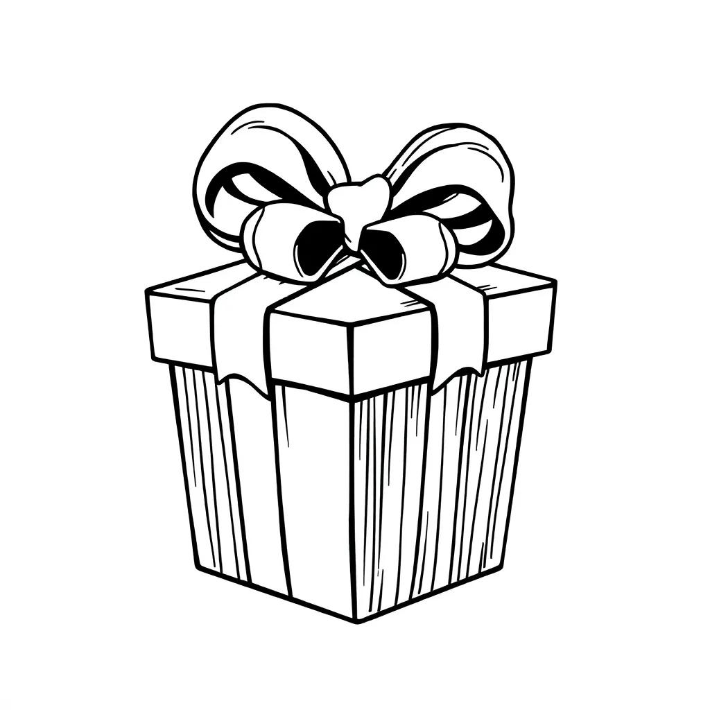 Coloring Page Gift Box