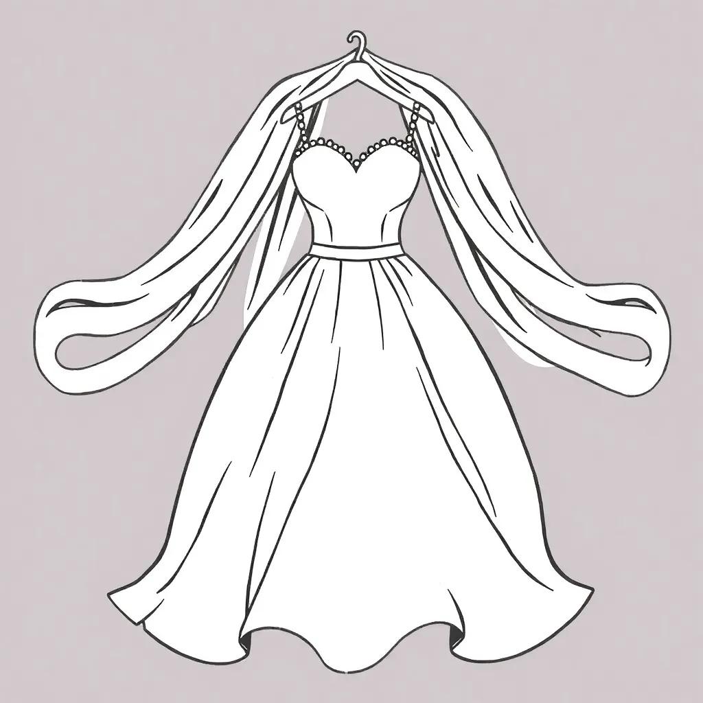 Coloring Pages Of Wedding Dresses