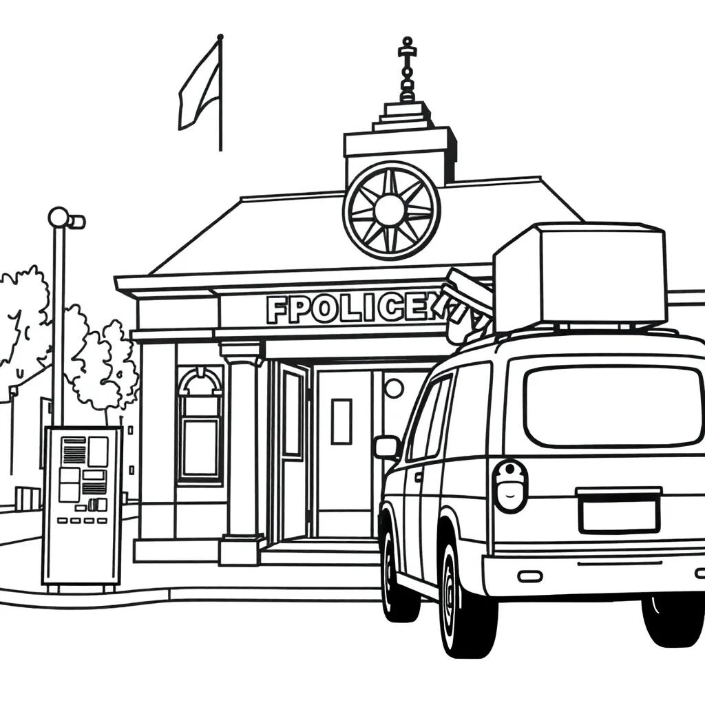Coloring Pages Police Station