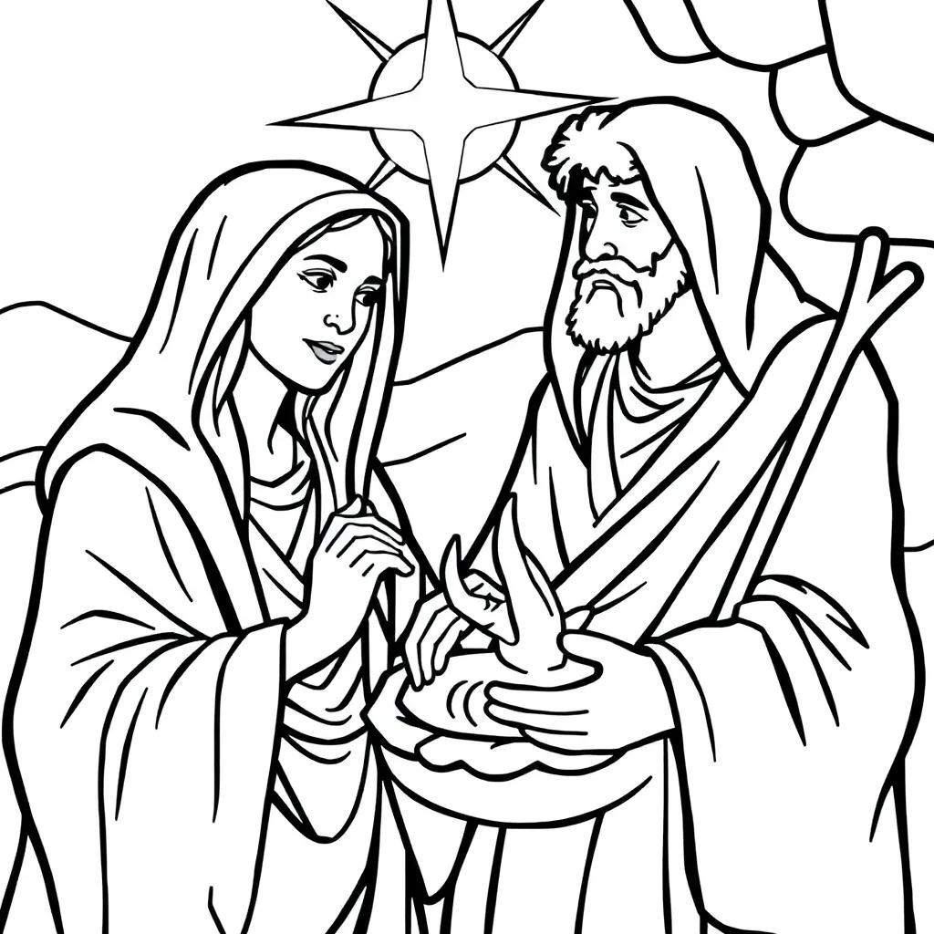 Coloring Pages Mary And Joseph