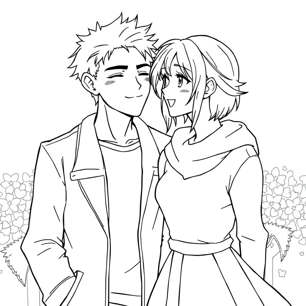 Coloring Pages Of Anime Couples