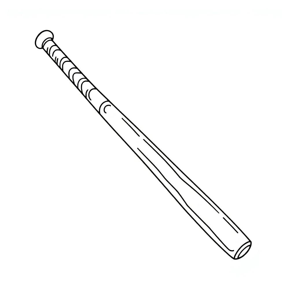 Coloring Page Of A Baseball Bat