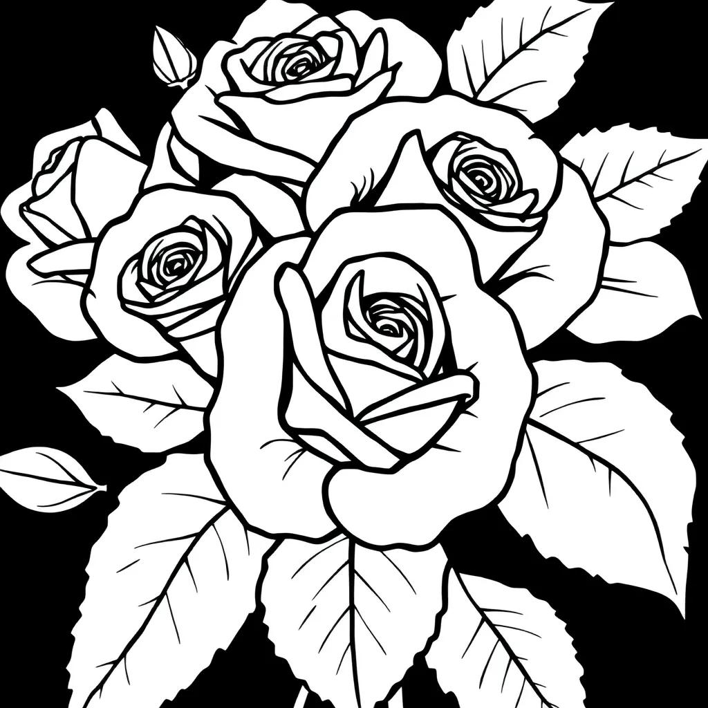 Coloring Pages Of Roses And Flowers