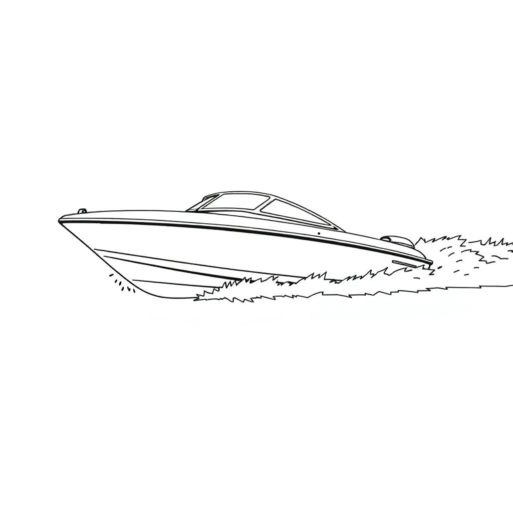 Coloring Pages Speed Boats