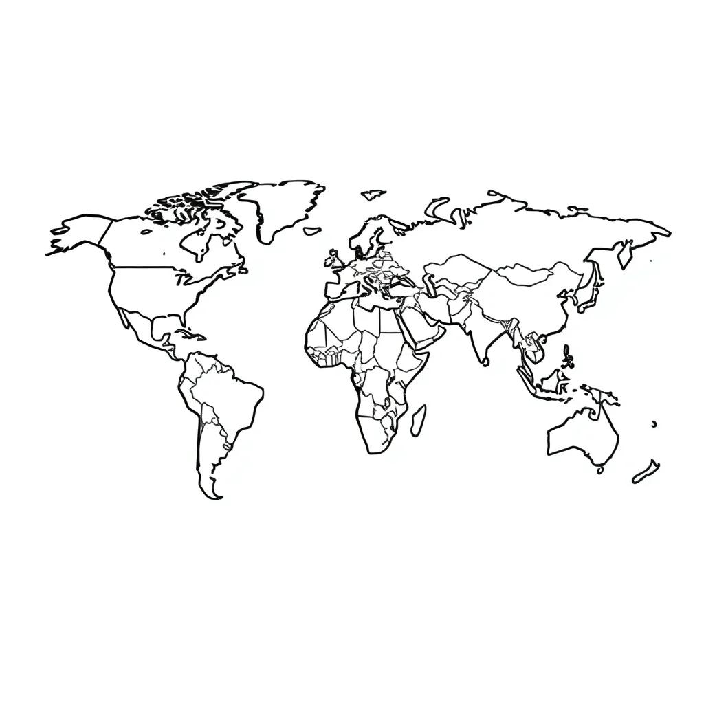 Coloring Page Of The World Map