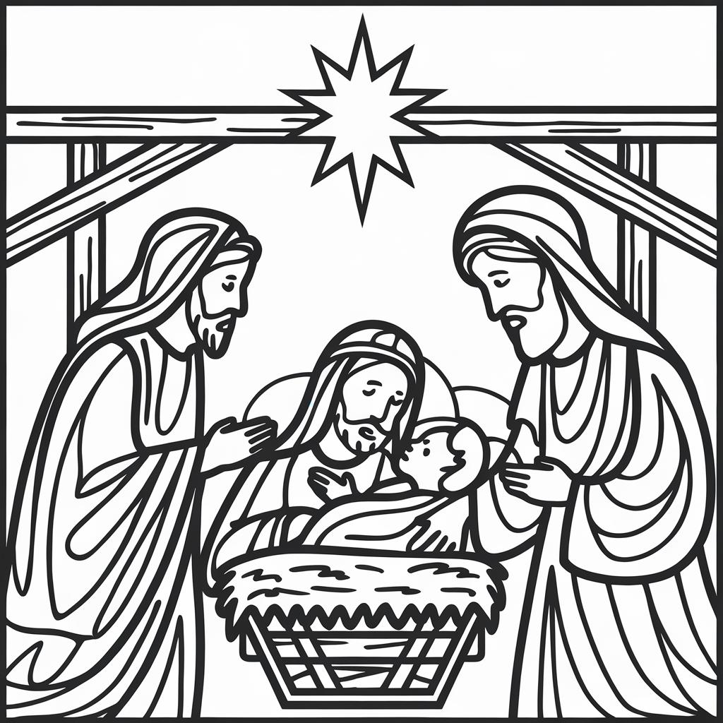 Coloring Pages Jesus Birth