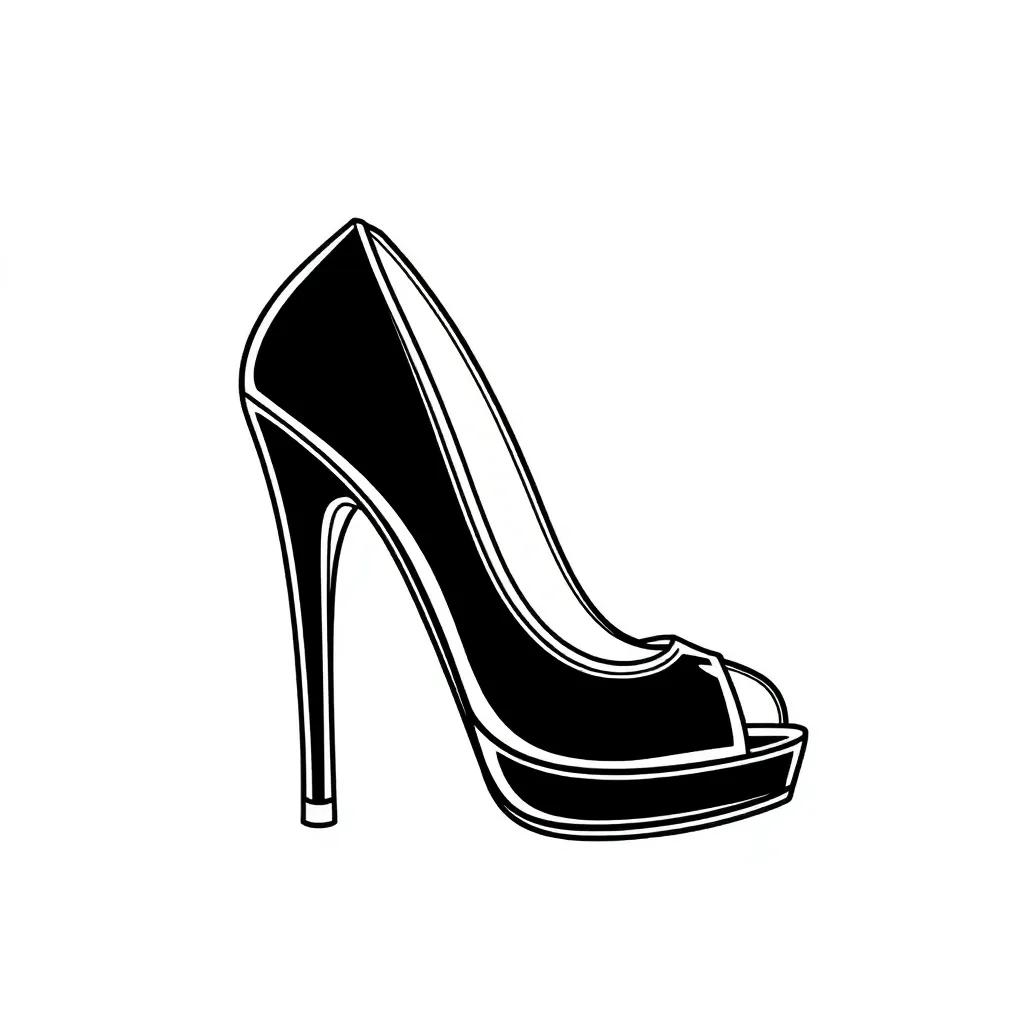 Coloring Pages Of High Heels Shoes