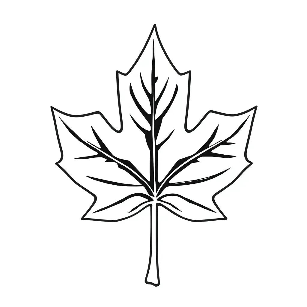 Coloring Page Of A Maple Leaf