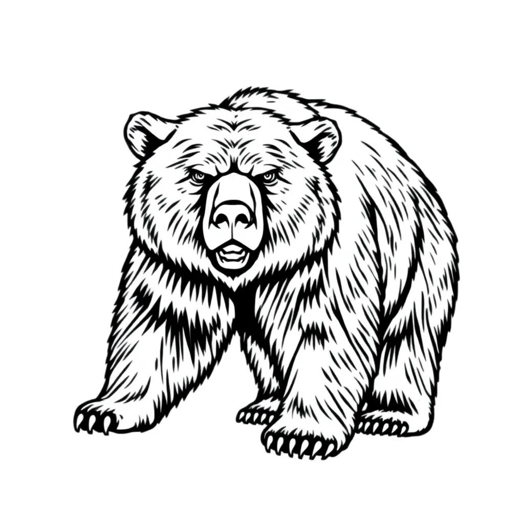 Coloring Page Of A Grizzly Bear