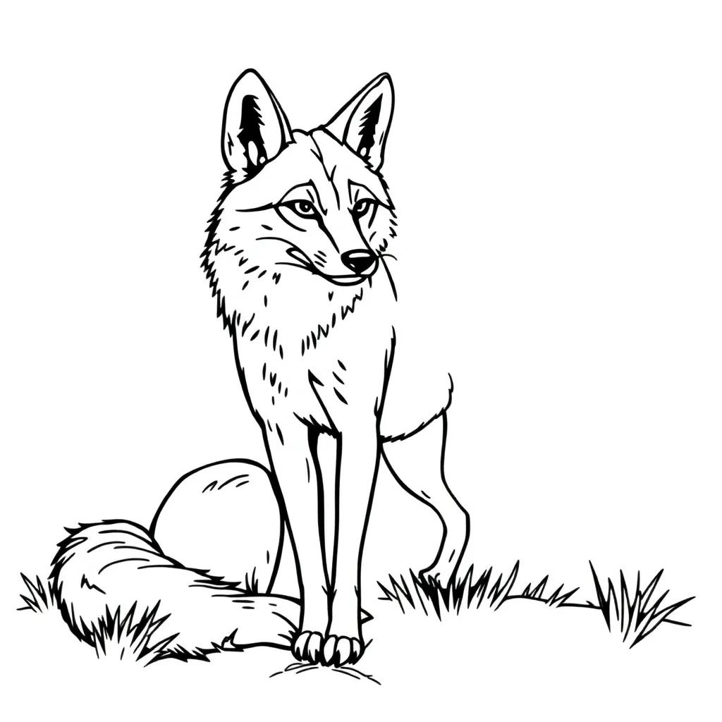 Coloring Page Of A Coyote