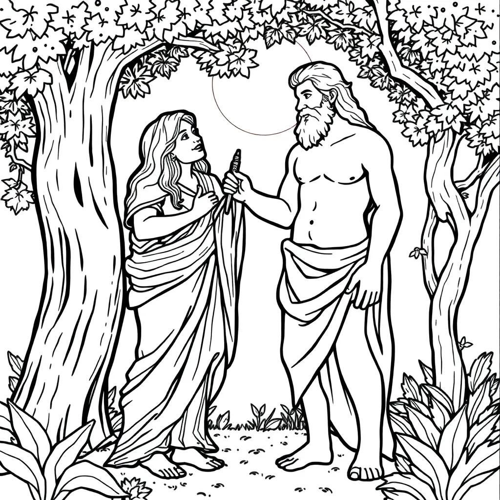 Coloring Pages Of Adam And Eve