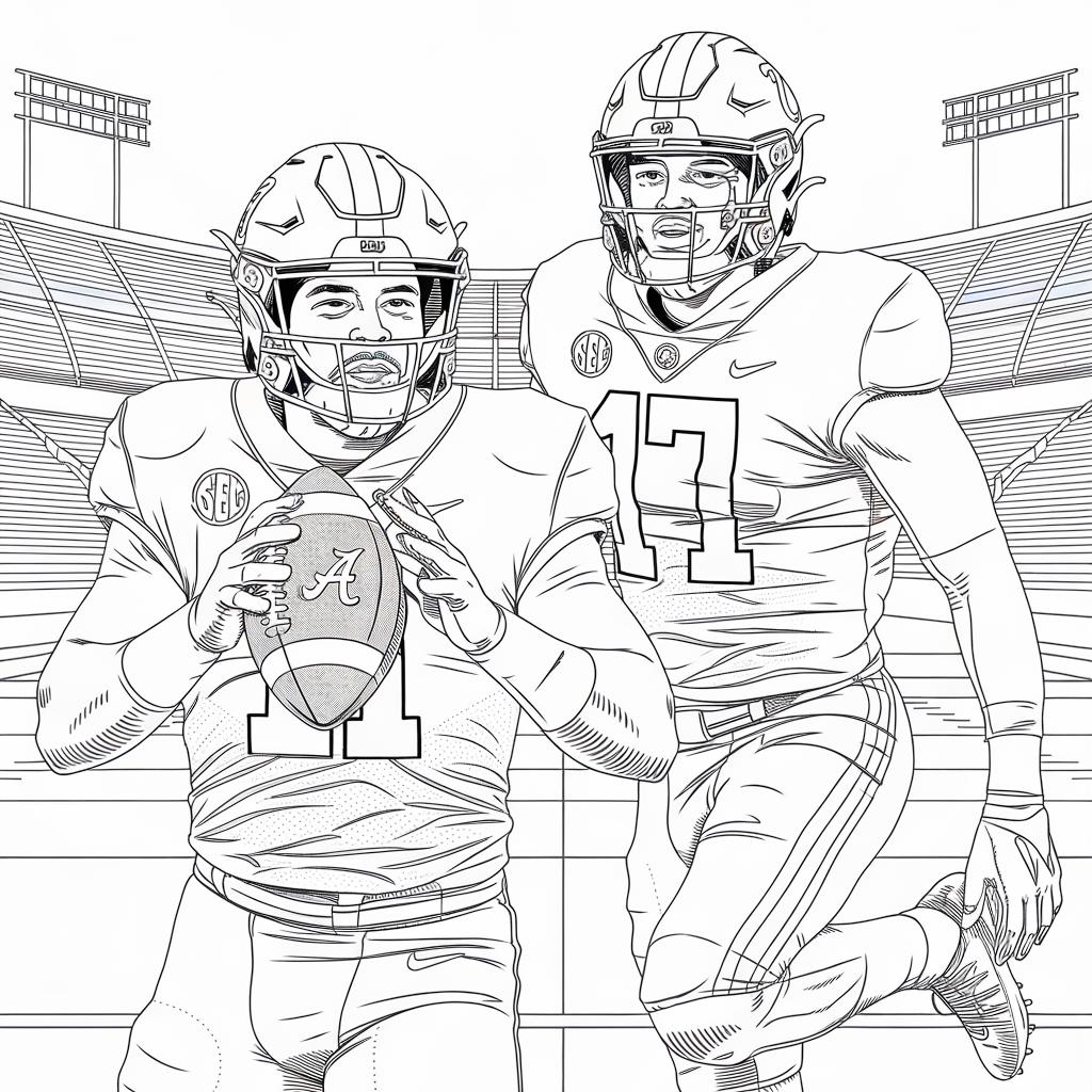 Coloring Pages Alabama Football