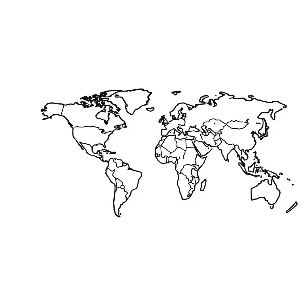 Coloring Page Of World Map
